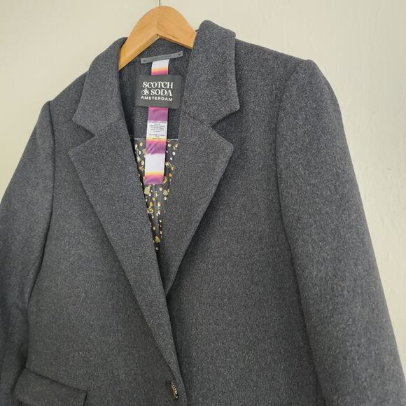 NEW Scotch & Soda Single Breasted Mid Length Wool Blend Coat - Picture 6 of 12